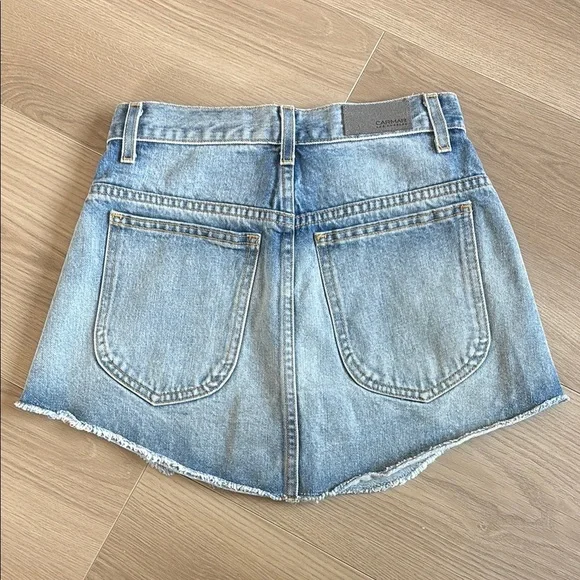 $188 Carmar Carson Beatrice Lace Up Denim Mini Skirt Raw Hemline - Picture 5 of 10